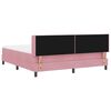 vidaXL Cama Box com colch&atilde;o com cabeceira Rosa 200 x 180 cm Poli&eacute;ster