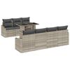 vidaXL Conjunto de Sof&aacute; de Jardim 8 unid. Cinzento-claro vime PE