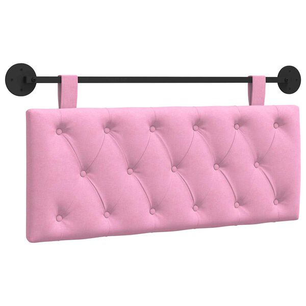 vidaXL Cabeceira Suspensa Rosa 110 x 55 x 7 cm tecido