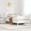 vidaXL Estrutura de cama com cabeceira 90x190 cm pinho maci&ccedil;o branco