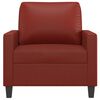 vidaXL Poltrona 60 cm couro artificial vermelho tinto