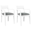 vidaXL Cadeiras de jantar com almofad&otilde;es 2 pcs madeira maci&ccedil;a branco