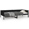 vidaXL Sof&aacute;-cama 90x190 cm madeira de pinho maci&ccedil;a preto