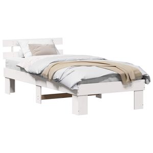 vidaXL Estrutura da Cama Branco 75 x 190 cm Madeira de Pinheiro S&oacute;lida