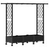 vidaXL Cama Elevada com Treli&ccedil;a e Telhado Preto 164 x 40 x 127 cm PP