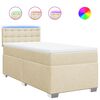 vidaXL Cama com molas/colch&atilde;o 90x200 cm tecido cor cr&egrave;me