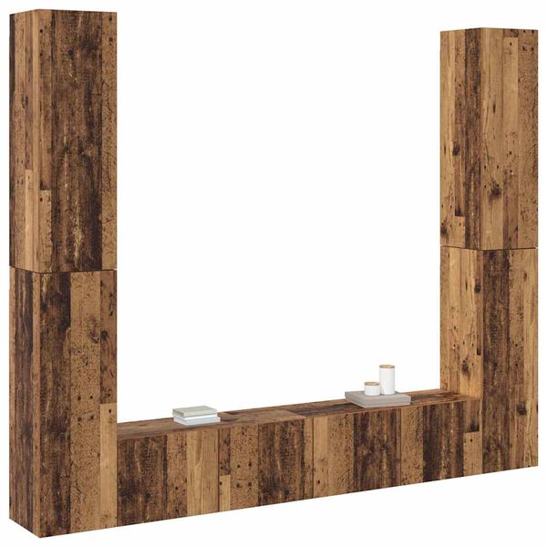 vidaXL arm&aacute;rios de TV montados na parede 6 pcs madeira velha