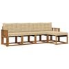 vidaXL Conjunto de Sof&aacute;s para Exterior 5 unid. Natural e Bege