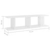 vidaXL Estantes de parede 2 pcs 78x18x20 cm madeira branco brilhante