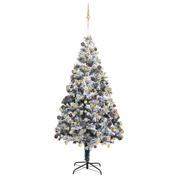 vidaXL &Aacute;rvore de Natal Artificial Branco 180 cm PVC, A&ccedil;o e Pl&aacute;stico