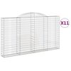 vidaXL Cestos gabi&atilde;o arqueados 11 pcs 300x30x160/180 ferro galvanizado