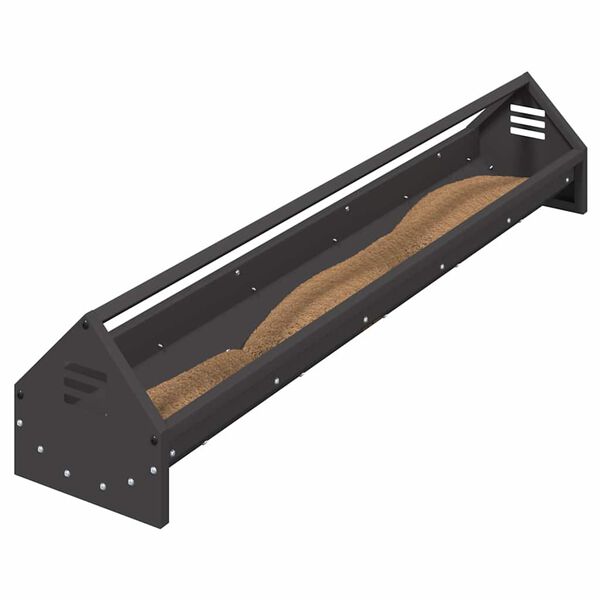 vidaXL Tr&oacute;feu de Alimenta&ccedil;&atilde;o para Frangos Preto 108 x 20,5 x 20 cm