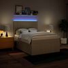 vidaXL Cama com molas/colch&atilde;o 140x190 cm tecido cor creme