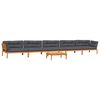 vidaXL 6 pcs conj. sof&aacute;s paletes p/ jardim c/ almofad&otilde;es ac&aacute;cia maci&ccedil;a