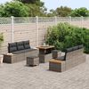 vidaXL Conjunto de Sof&aacute; de Jardim 9 pcs Cinzeto Rattan Sint&eacute;tico
