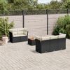 vidaXL 6 pcs conjunto sof&aacute;s de jardim c/ almofad&otilde;es vime PE preto