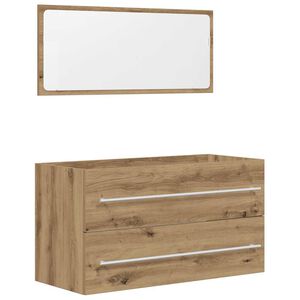 vidaXL 2 pcs m&oacute;veis de casa de banho deriv. madeira carvalho artisiano