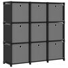 vidaXL Unid. prateleiras 9 cubos c/ caixas 103x30x107,5cm tecido preto