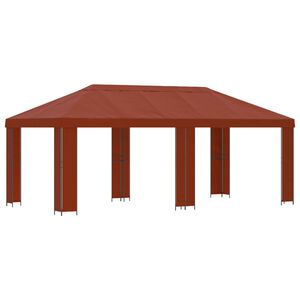 vidaXL Gazebo de Jardim 6 x 3 m Terracota Poli&eacute;ster e A&ccedil;o 190 gsm