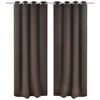 vidaXL Cortinas blackout 2 pcs com ilh&oacute;s de metal 135x175 cm castanho