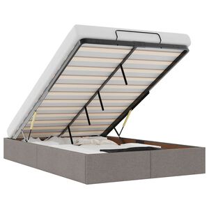 vidaXL Estrutura de cama otomana sem colch&atilde;o 120x200cm tecido cinzento