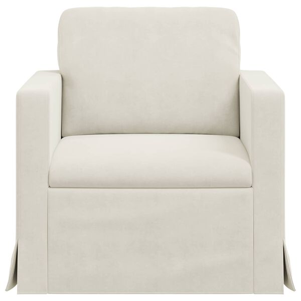 vidaXL Sof&aacute; Creme Dimens&otilde;es gerais: 78 x 78 x 80 cm (L x P x A) Veludo