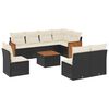 vidaXL 9 pcs conjunto de sof&aacute;s p/ jardim c/ almofad&otilde;es vime PE preto