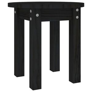 vidaXL Mesa de centro &Oslash; 35x35 cm madeira de pinho maci&ccedil;a preto