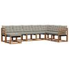 vidaXL Conjunto de Sof&aacute;s para Exterior 8 pcs Cinza Natural e Claro