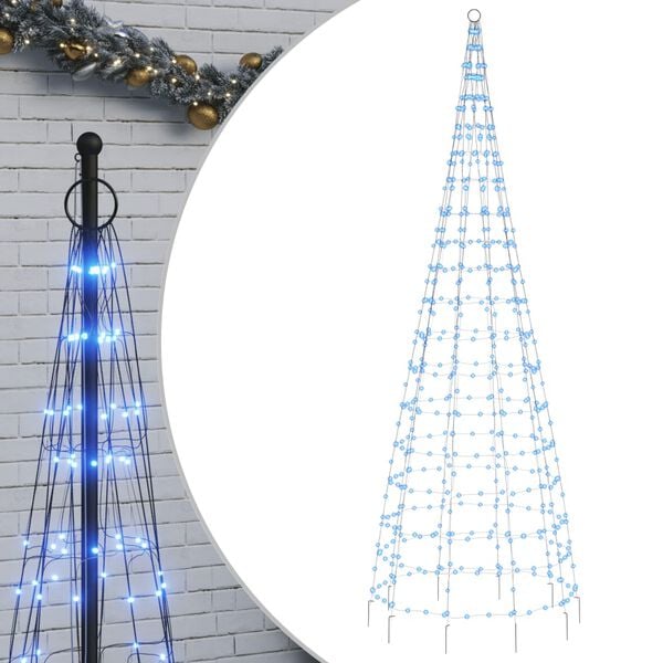 vidaXL &Aacute;rvore de Natal LED no mastro 550 LEDs Azul 300 cm