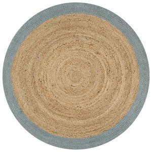 vidaXL Tapete artesanal em juta com rebordo verde azeitona 90 cm