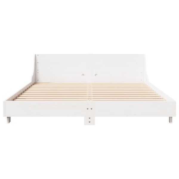 vidaXL Cama sem colch&atilde;o 140x190 cm madeira de pinho maci&ccedil;a branco