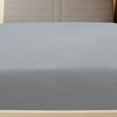 vidaXL Lençol ajustável 160x200 cm algodão jersey cinza