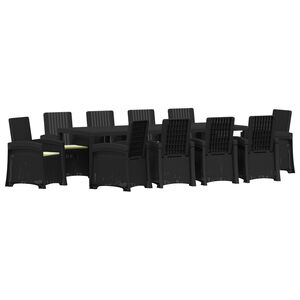 vidaXL Conjunto de Jantar para Jardim 11 unid. Antracite e Creme PP