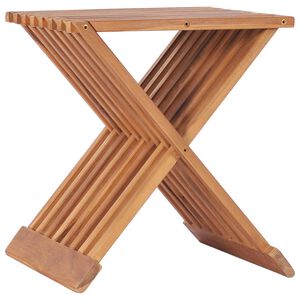 vidaXL Banco dobr&aacute;vel 40x32x45 cm madeira de teca maci&ccedil;a