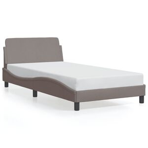 vidaXL Estrutura de cama Dover 100x200 cm tecido cinza-acastanhado