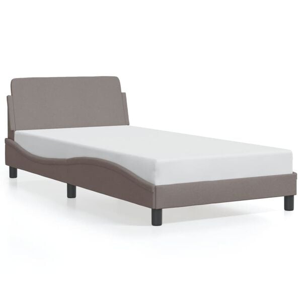 vidaXL Estrutura de cama Dover 100x200 cm tecido cinza-acastanhado