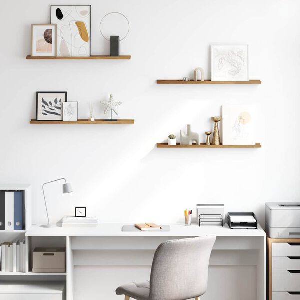 vidaXL Prateleira de Parede 4 pcs Castanho 80 x 9 x 3 cm