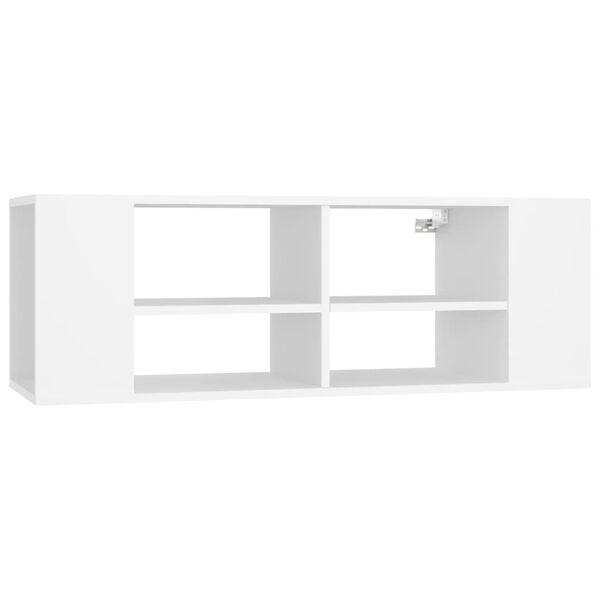 vidaXL Armário de parede para TV 102x35x35 cm derivados madeira branco