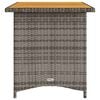 vidaXL Mesa de jardim com tampo de madeira 110x68x70 cm vime PE cinza
