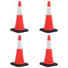 vidaXL Cones de sinaliza&ccedil;&atilde;o refletores com bases pesadas 4 pcs 75 cm