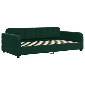 vidaXL Sof&aacute;-cama 90x200 cm veludo verde-escuro