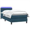 vidaXL Cama box spring c/ colch&atilde;o e LED 80x220 cm veludo azul-escuro