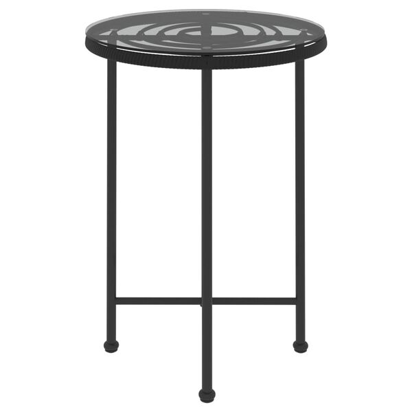 vidaXL Mesa de jantar Ø55 cm   vidro temperado e aço preto