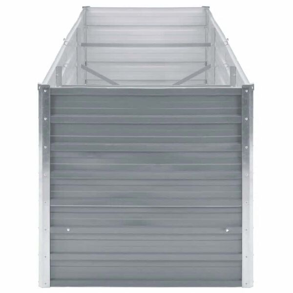vidaXL Canteiro elevado de jardim a&ccedil;o galvanizado 240x80x77cm cinzento