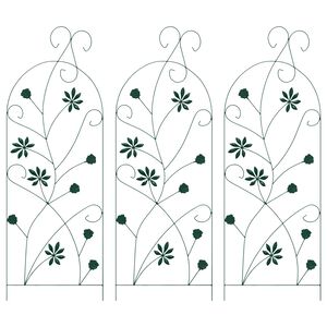 vidaXL Cerca para Jardim 3 unid. Verde 112 x 39,5 cm A&ccedil;o