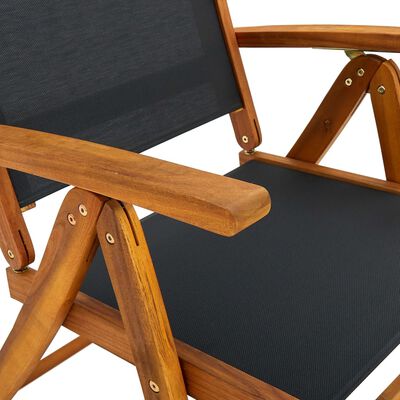 vidaXL Cadeiras de jardim dobráveis 4 pcs acácia maciça e textilene