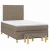 vidaXL Cama boxspring c/ colch&atilde;o 120x190cm tecido castanho-acinzentado