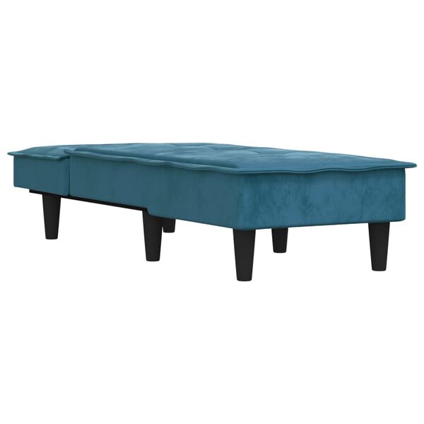 vidaXL Chaise longue veludo azul