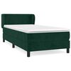 vidaXL Cama com molas/colch&atilde;o 90x200 cm veludo verde-escuro